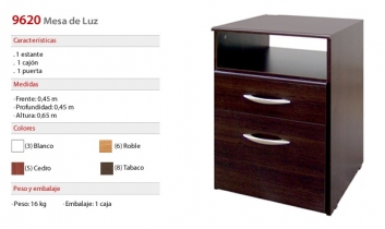 MESA LUZ PLATINUM 96208 TABACO 1C+1P